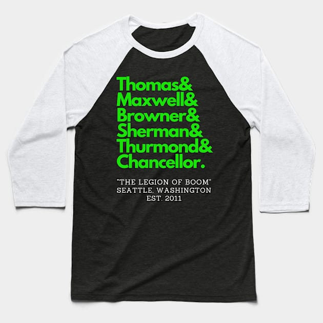 Seattle's Legion of Boom! Baseball T-Shirt by capognad